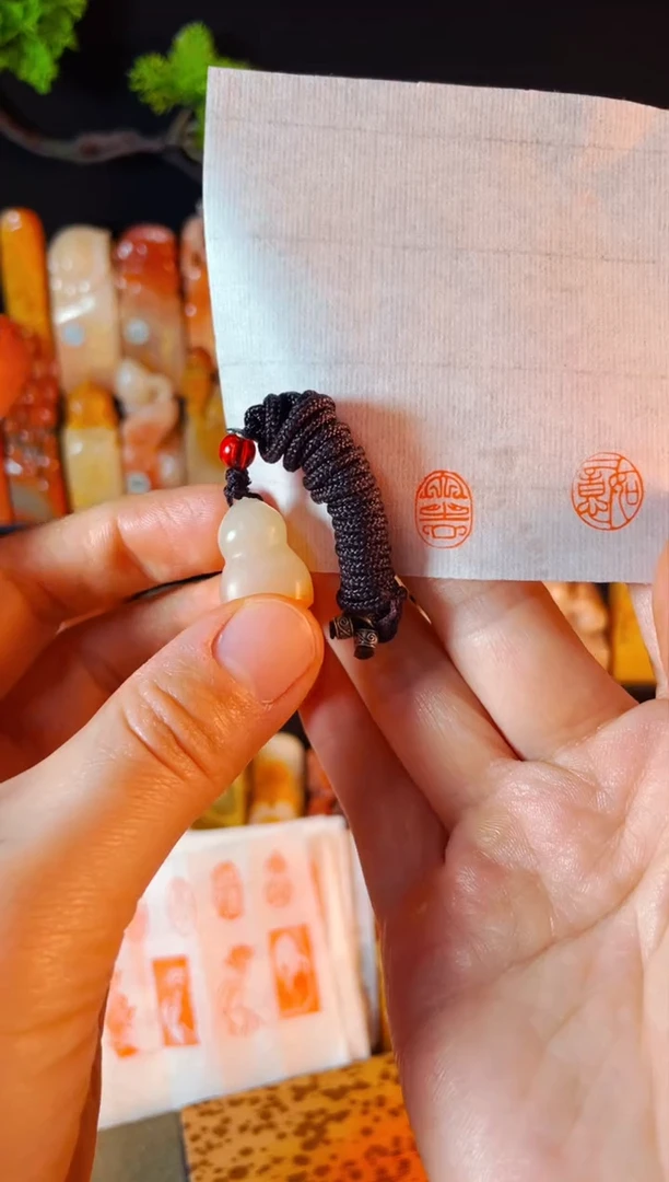 老挝石印石手工篆刻《大吉》