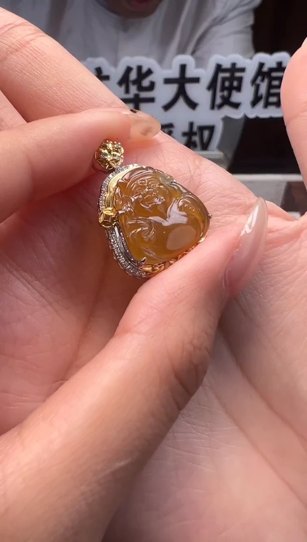 吊坠(不含链)18K金镶嵌翡翠缅甸珠宝严选