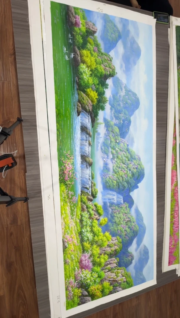 油画【139号】约2.2米*80cm丨朝鲜原创纯手绘孤品油画丨顺丰包邮