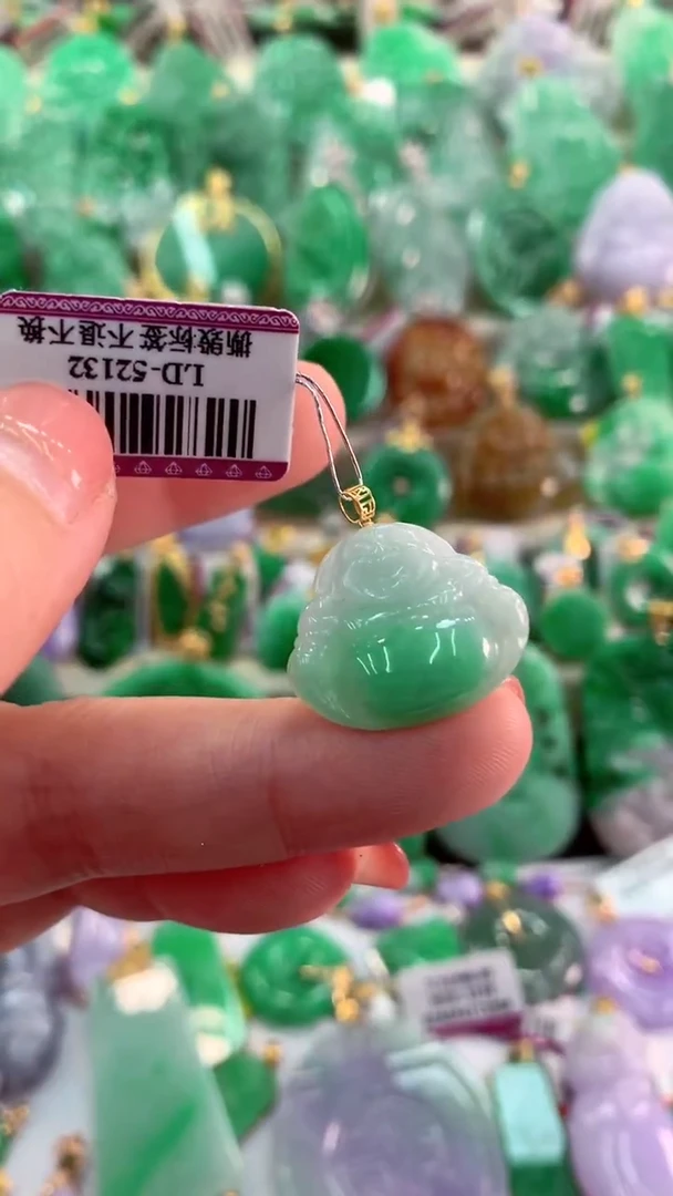 【闪购商品】翡翠吊坠(不含链)18K金镶嵌挂件