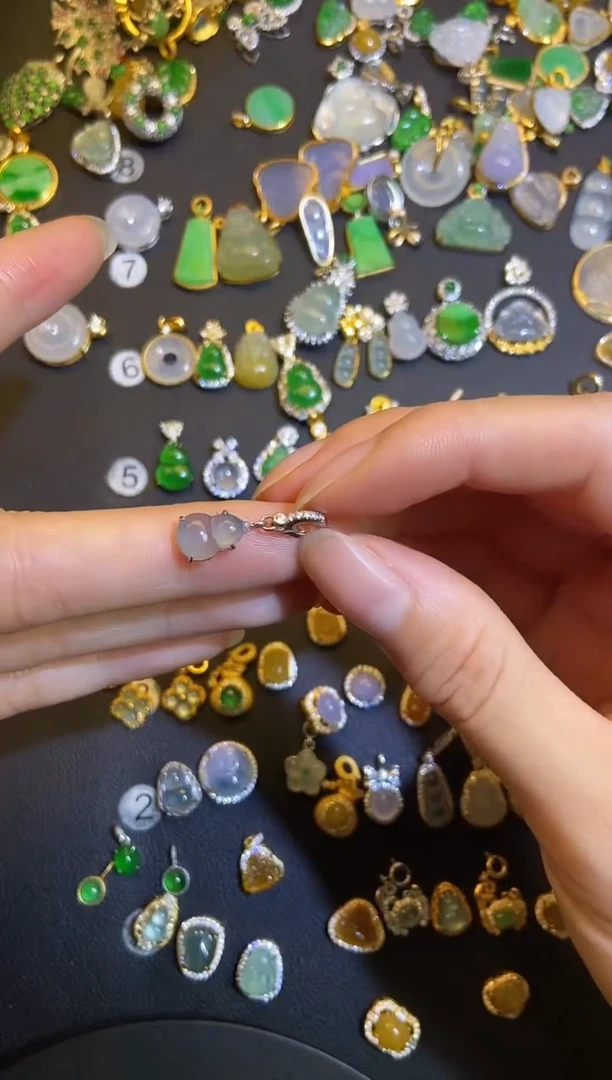 吊坠(不含链)银S925镶嵌翡翠1