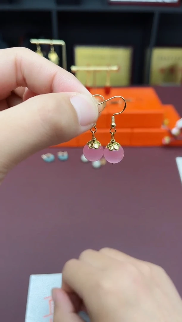 玛瑙/玉髓耳饰银S925镶嵌301000