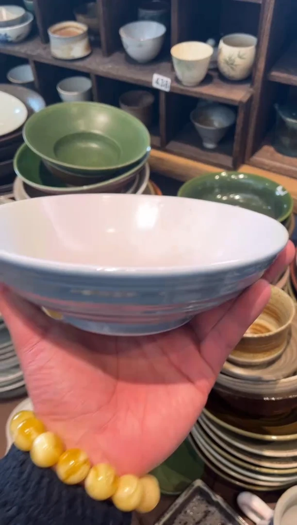 【闪购商品】瓷片441微瑕外蓝内白螺纹碗