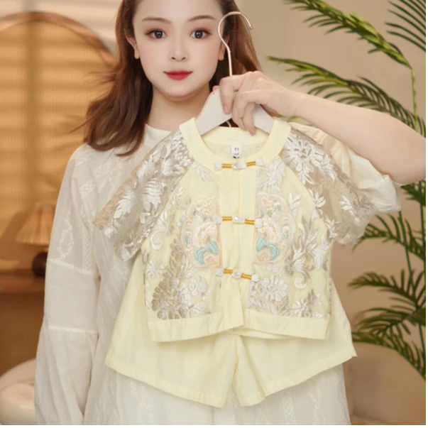 【现货】2025夏季新款男童女童新中式国风休闲百搭时尚童套装18505