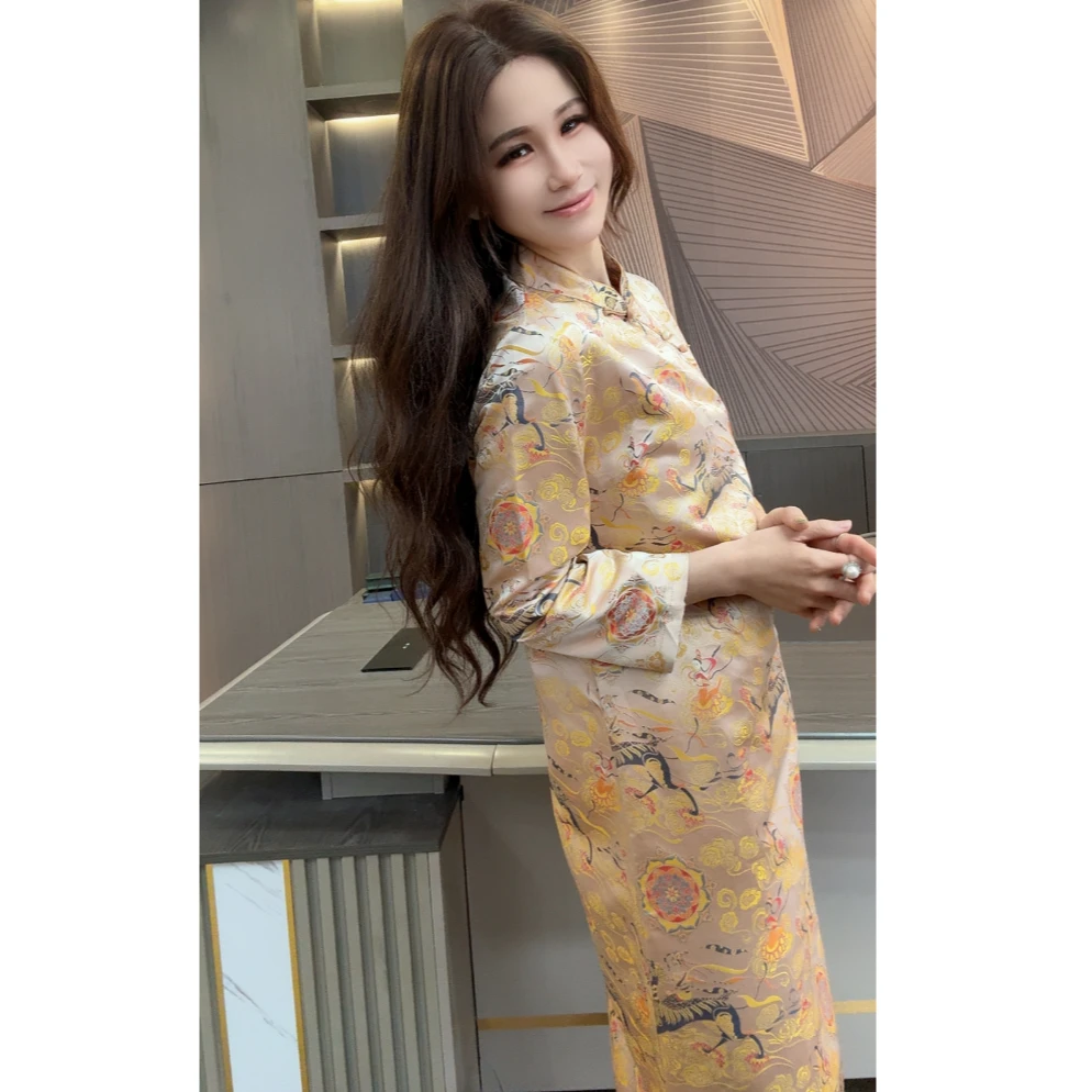 【浮光锦瑟】宋锦连衣裙MG8806-1新中式国风优雅女款