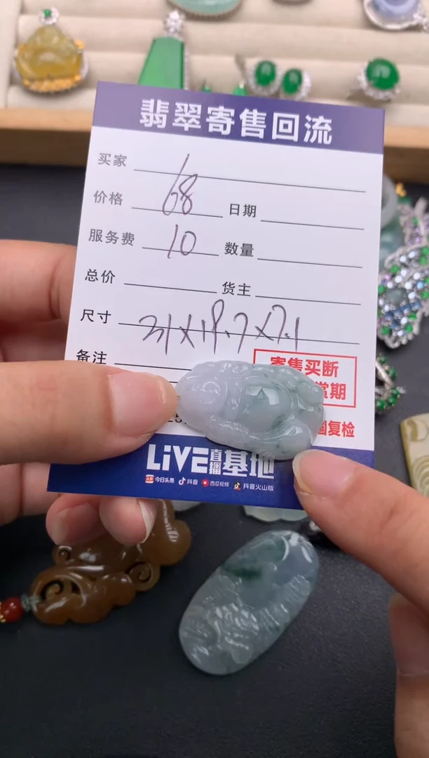 翡翠18K金镶嵌颈饰10138535