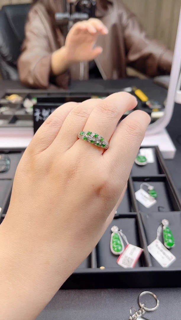 银S925镶嵌配石翡翠004