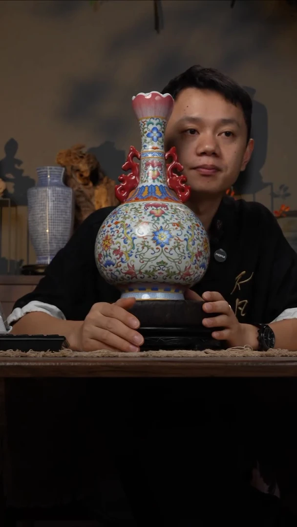 摆件WN问泥景德镇陶瓷花瓶摆件