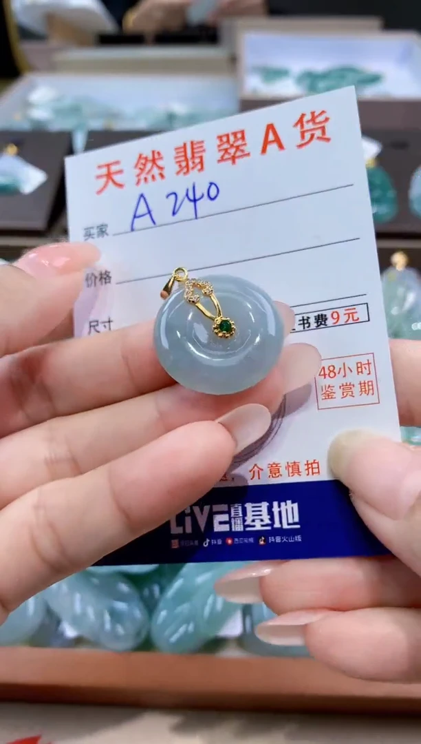 颈饰未镶嵌翡翠天然缅甸翡翠A货挂件