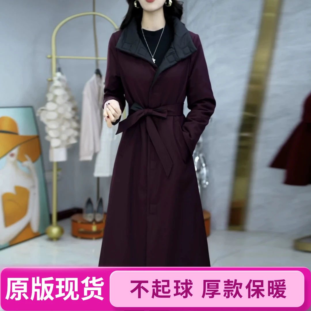 【两面穿棉服】2025冬季新款时尚轻奢风洋气中长款气质优雅棉服外套