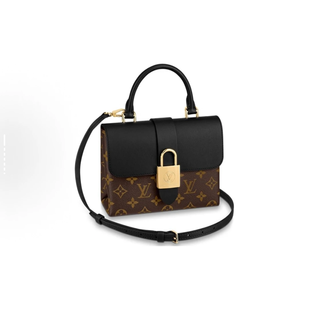99新 LouisVuitton/路易威登 LV 老花锁头邮差 单肩斜跨手提包/通