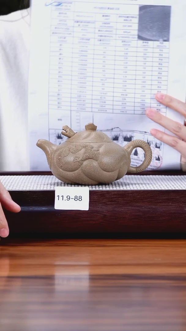 茶壶紫砂11.9-88 本山段 鱼化龙250