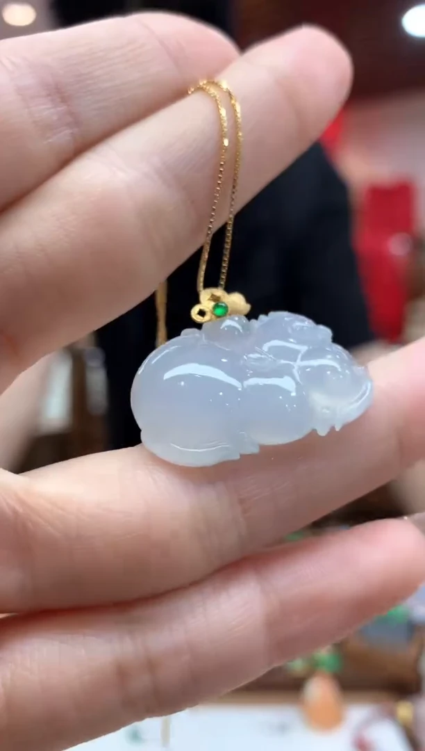 【闪购商品】翡翠吊坠(不含链)18K金镶嵌唐马