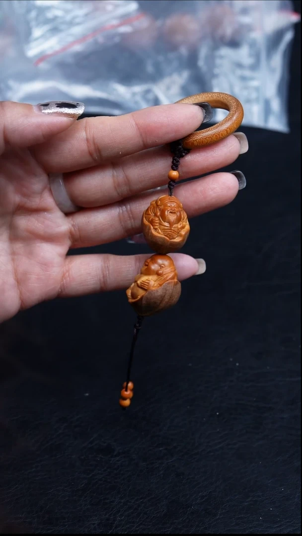 【闪购商品】橄榄核手串/手链22原皮财迷单籽一对