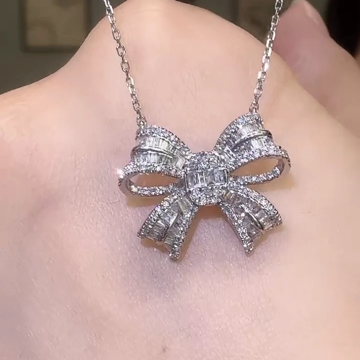 【富恩珠宝】0468重金 P梯方蝴蝶结项链 ZSXL