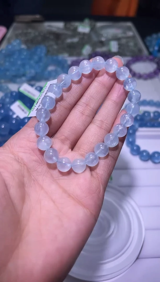 1海蓝宝石（处理）J140-8mm海蓝宝单圈-多样性发其一