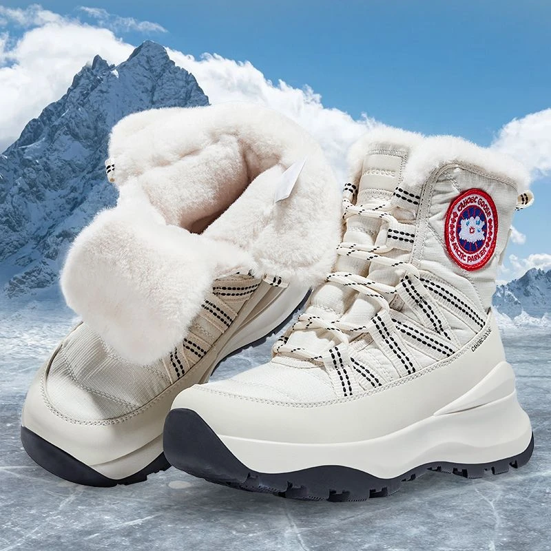【02加毛款】CAHOBC GOOSE户外防滑时尚雪地靴男女同款加绒加厚休闲
