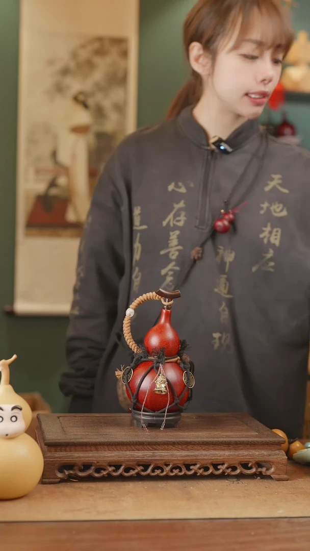 【闪购商品】173号精品天然大漆工艺防渗内胆酒葫芦~