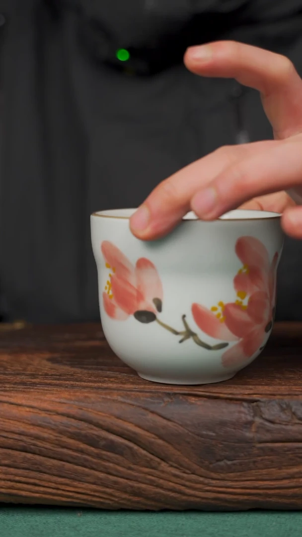 【闪购商品】瓷片91寻一缕瓷香杯釉下手工手绘瓷器