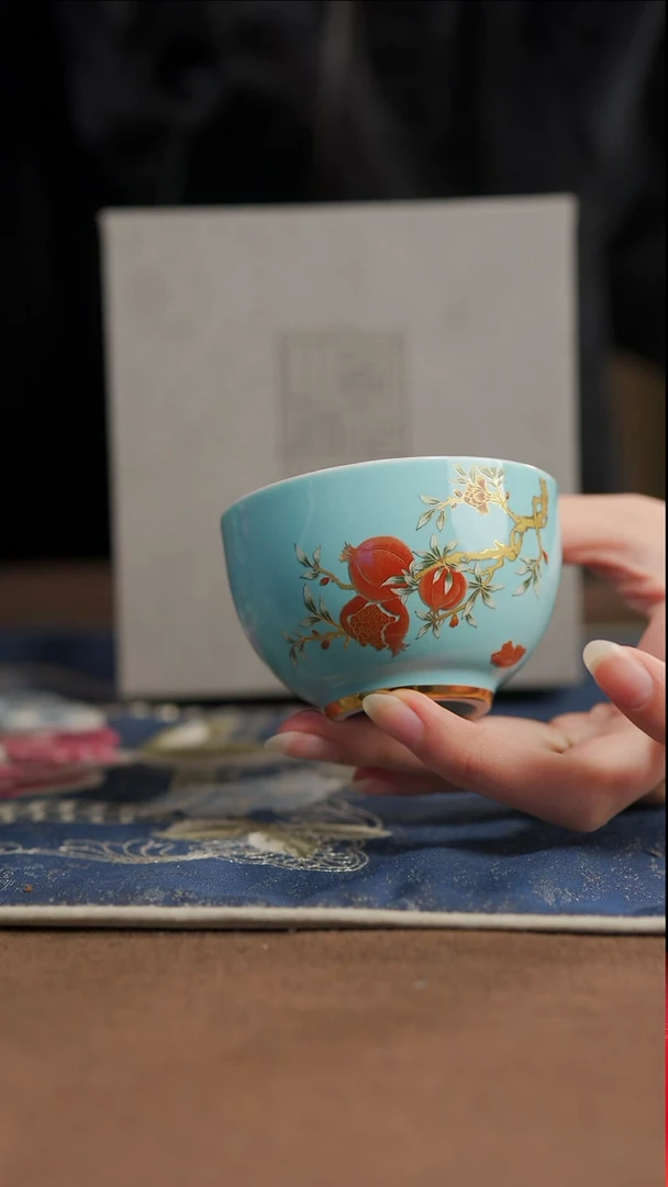 【闪购商品】【蓝】【榴金石榴花福享杯】