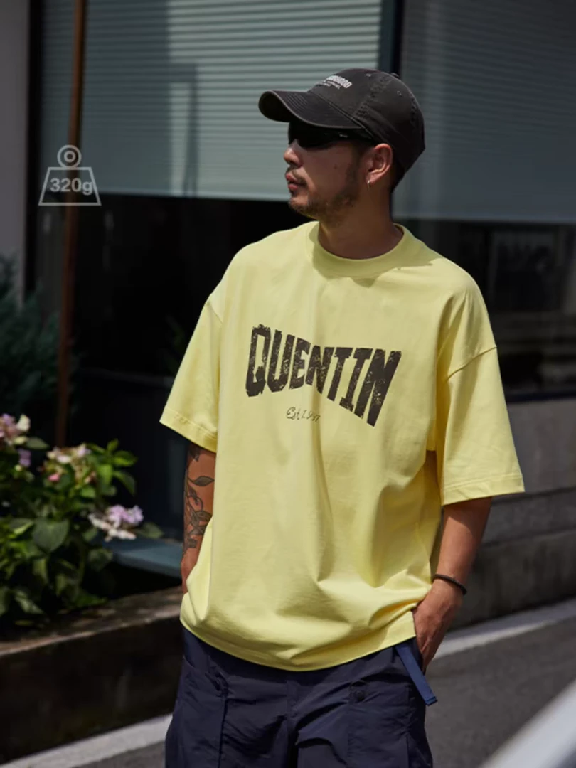 日系男士重磅纯棉宽松休闲印花夏季短袖T恤圆领半袖上衣夏日必备