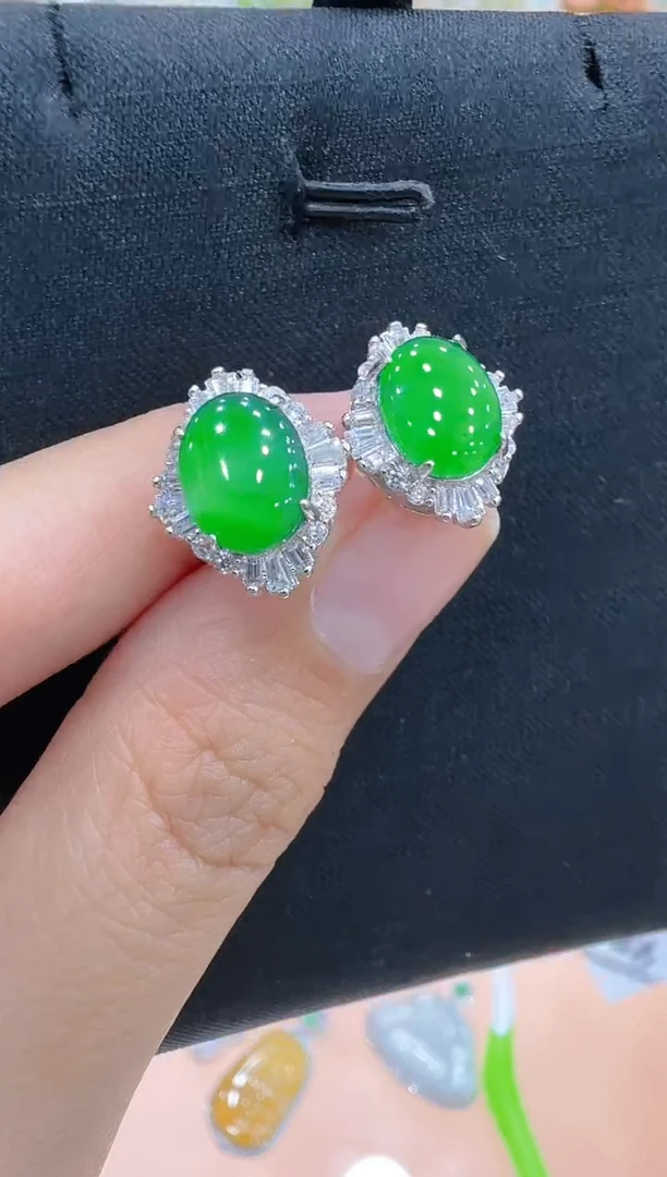 银S925镶嵌翡翠耳饰多样性团购发一件