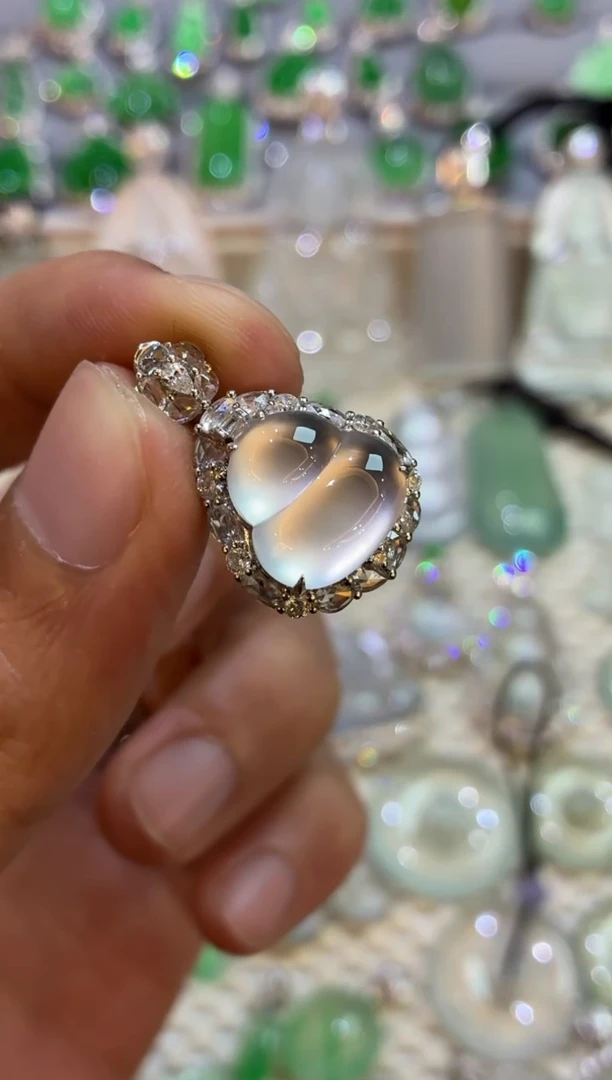 吊坠(不含链)18K金镶嵌翡翠上***❤葫芦