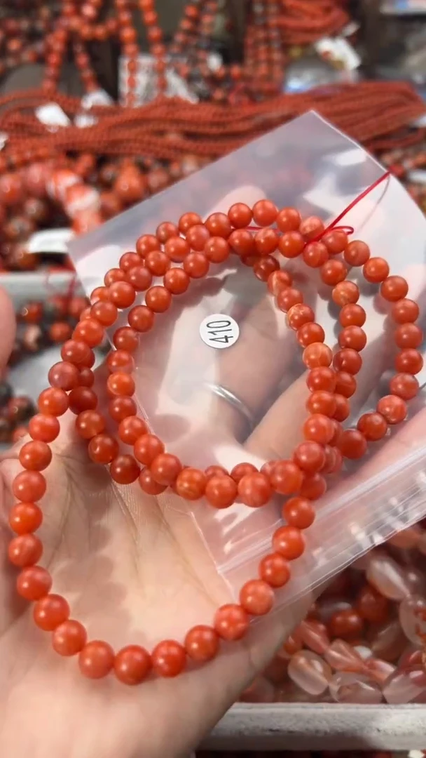 南红玛瑙手串未镶嵌6+
