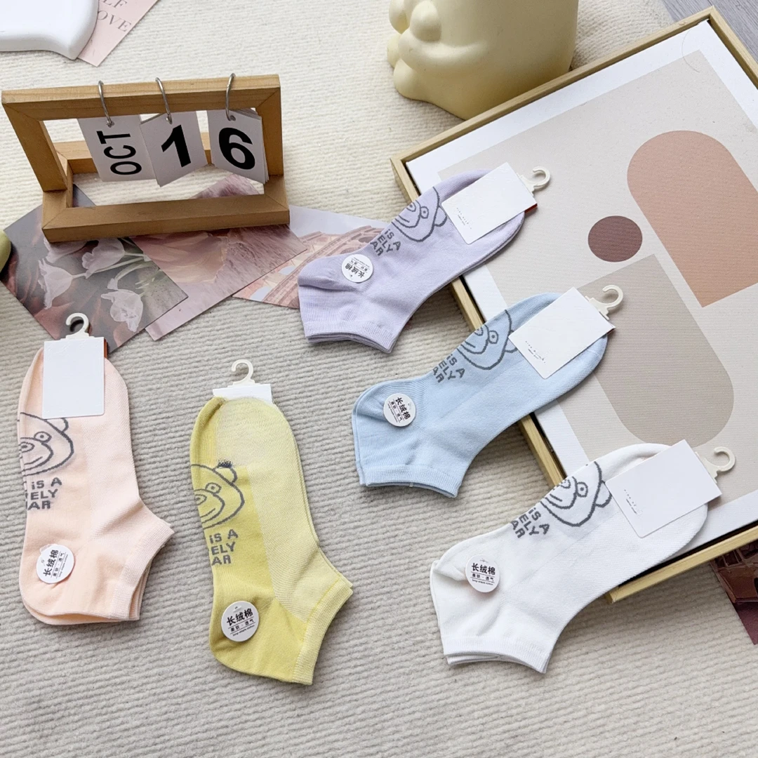 L3006-14 五双女袜春夏休闲简约船袜