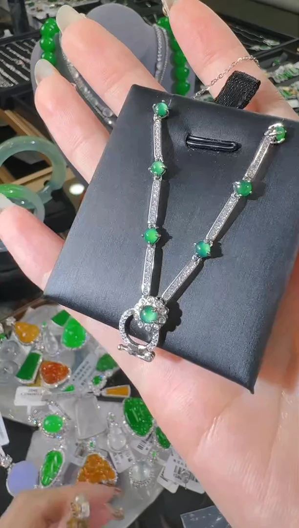 【闪购商品】翡翠项链银S925镶嵌万能链