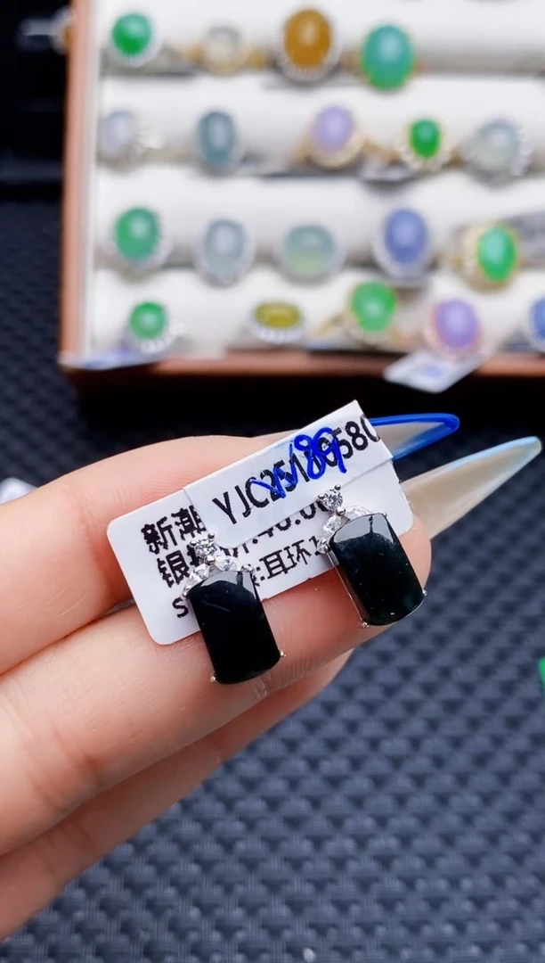 银S925镶嵌戒指翡翠3290