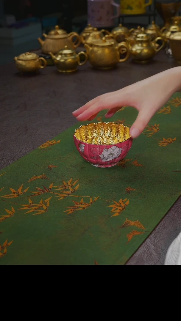 杯【宜景窑冰梅粉鎏金系列】盏尊