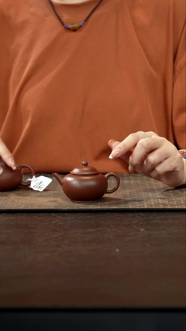 茶壶紫砂底槽青水平壶60cc