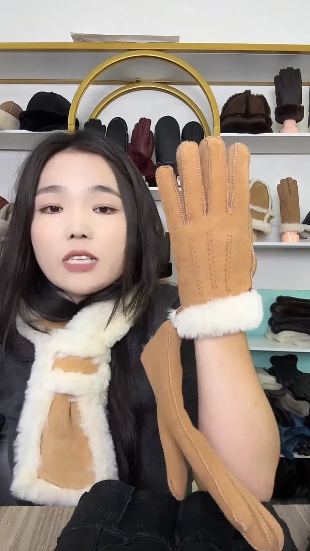 羊皮整皮栗色手套男女款备注