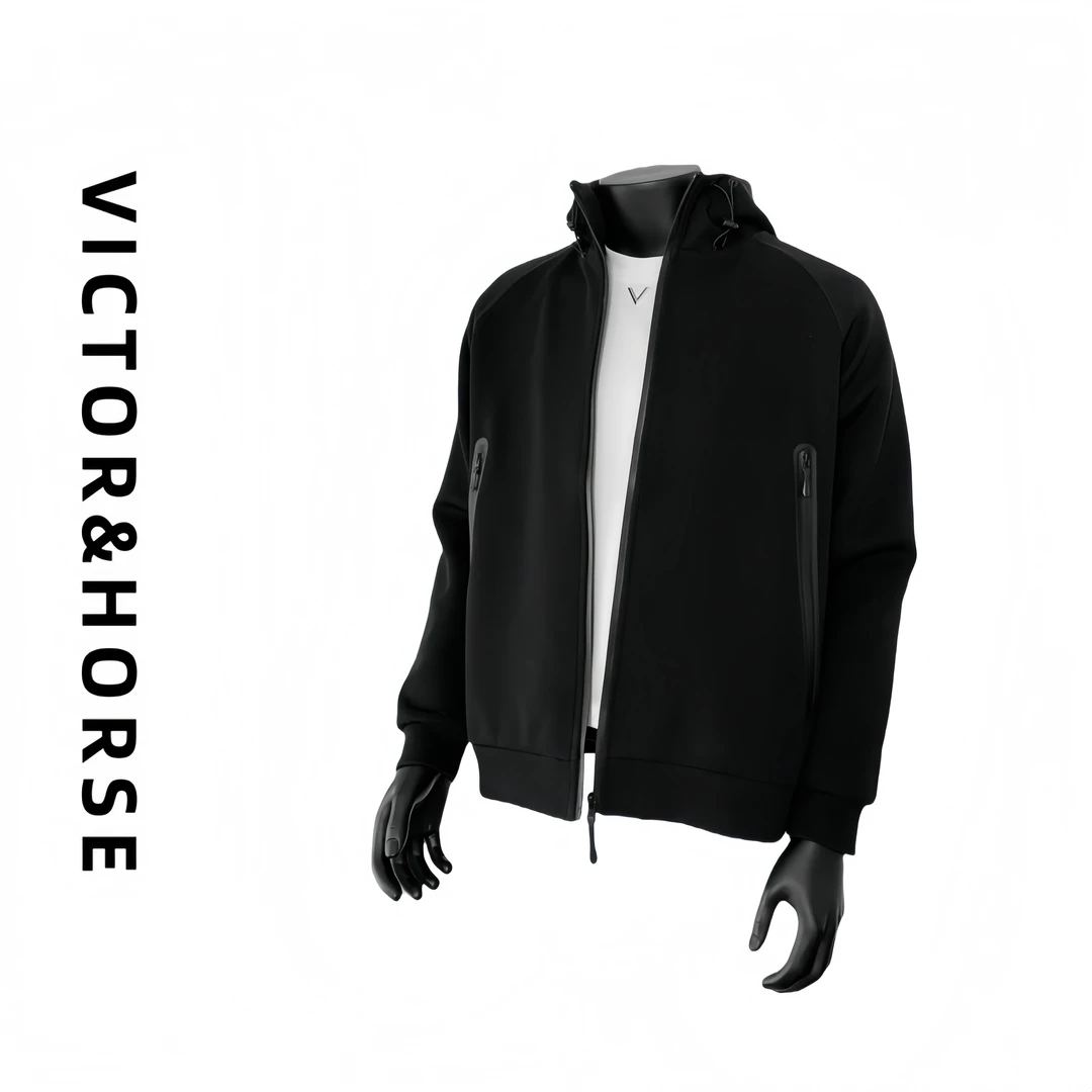 【春季新款】重磅连帽外套新款简约百搭经典宽松潮流开衫夹克男6855