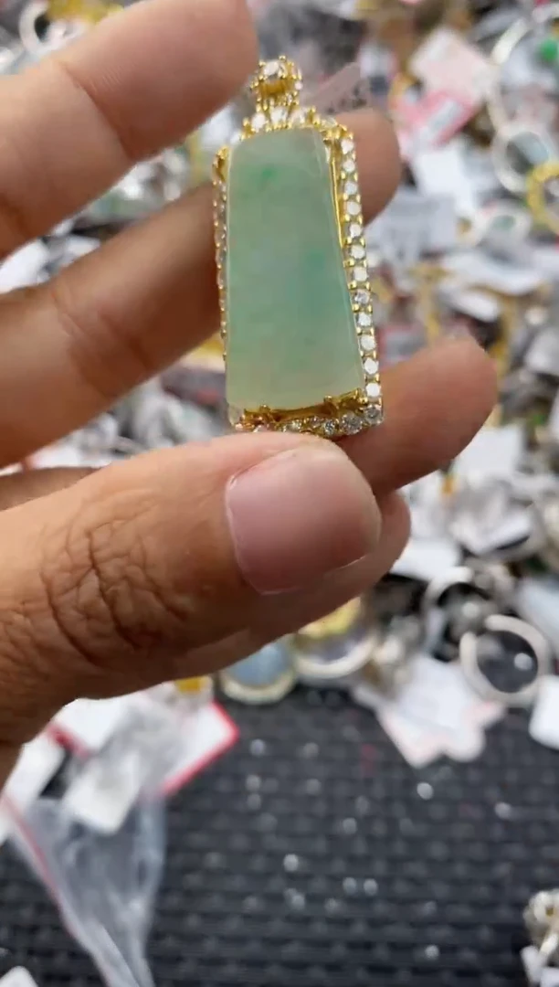 银S925镶嵌戒指翡翠999             4