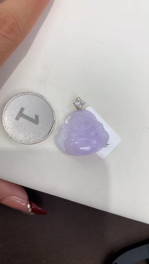 颈饰18K金镶嵌翡翠天然缅甸a货翡翠