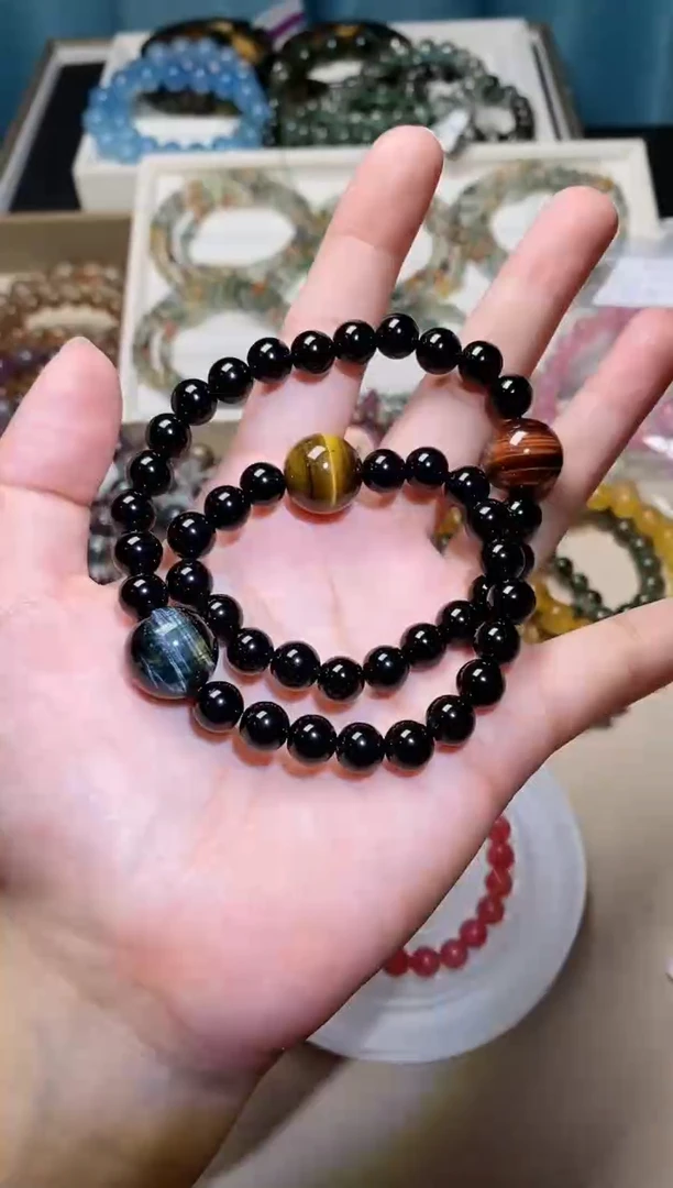 水晶手串未镶嵌虎眼石两圈diy