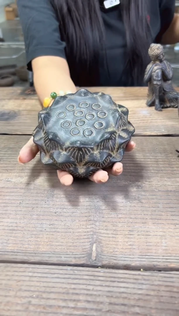 陶土【火山泥】莲蓬实心底座