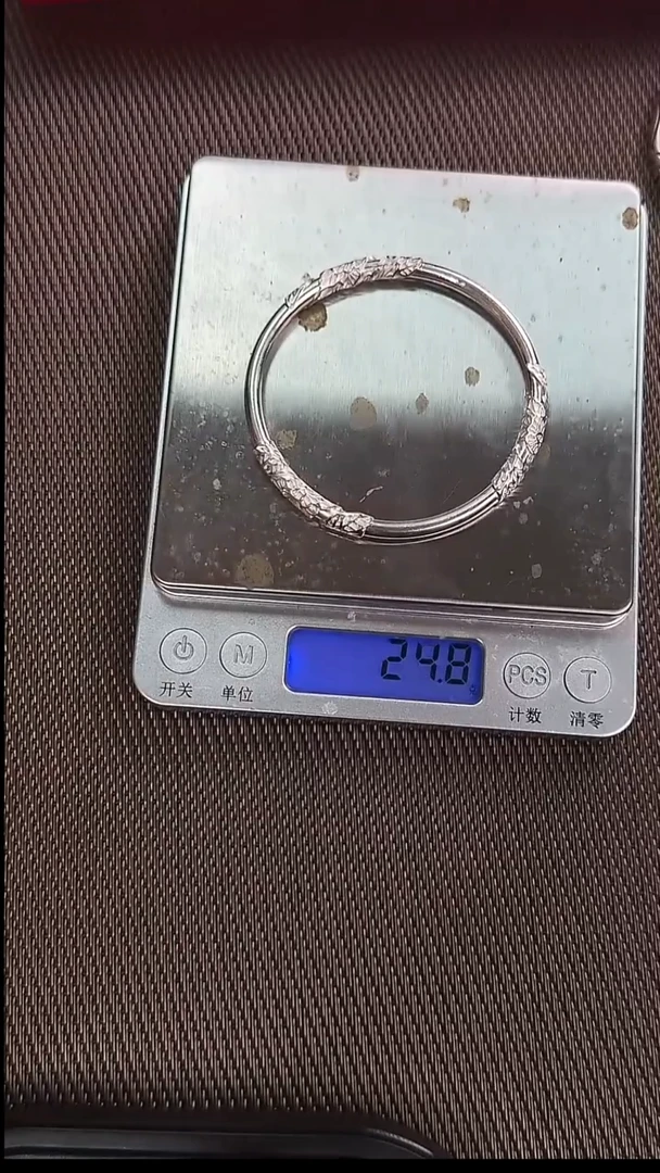 无足银 [半亩银田]足银繁花似锦闭口手镯54圈口