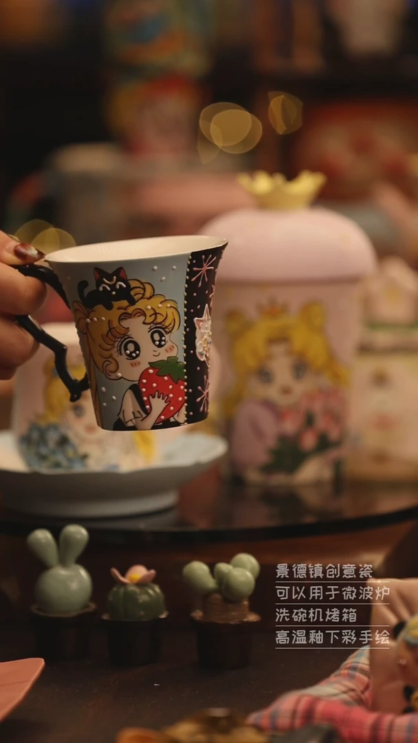 陶瓷景德镇可爱陶瓷釉下彩绘设计师款