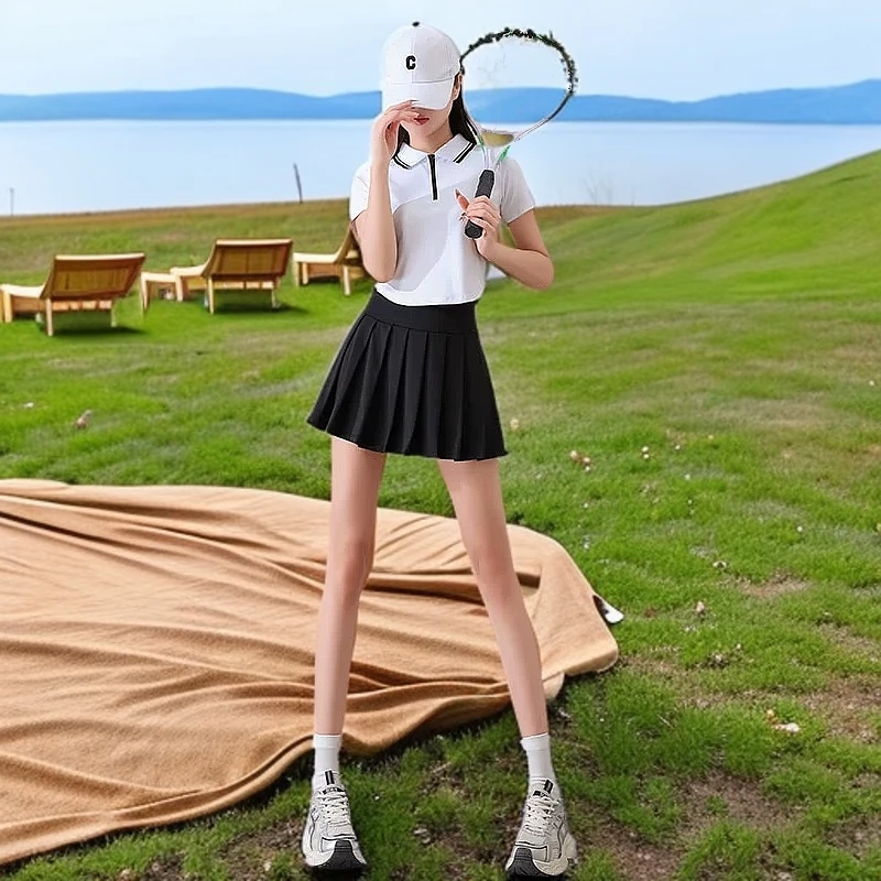 运动套装羽毛球专业短裙百褶速干女夏季网球服健身衣高端短袖跑步