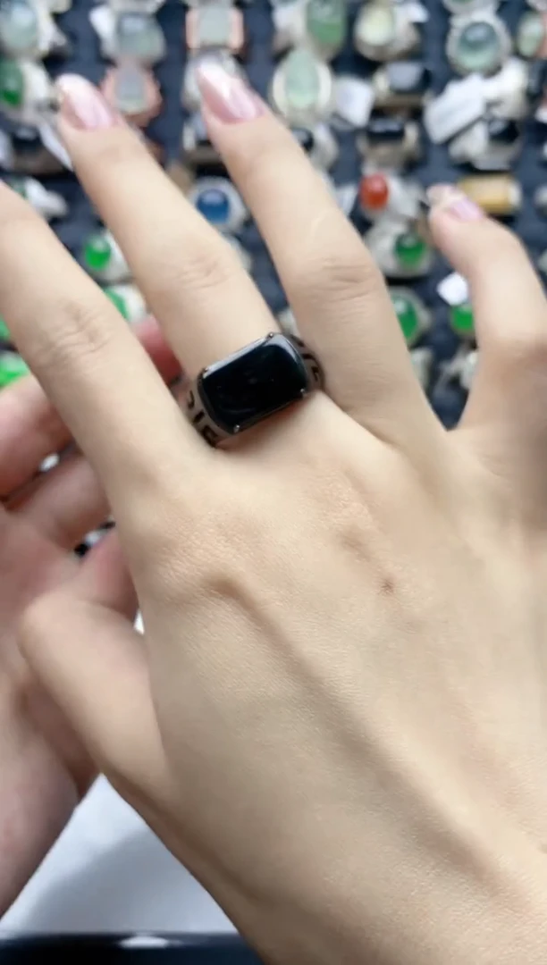 【闪购商品】翡翠戒指银S925镶嵌天然A货翡翠男戒