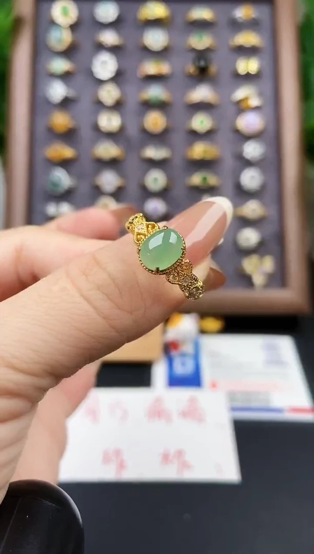 银S925镶嵌戒指翡翠12