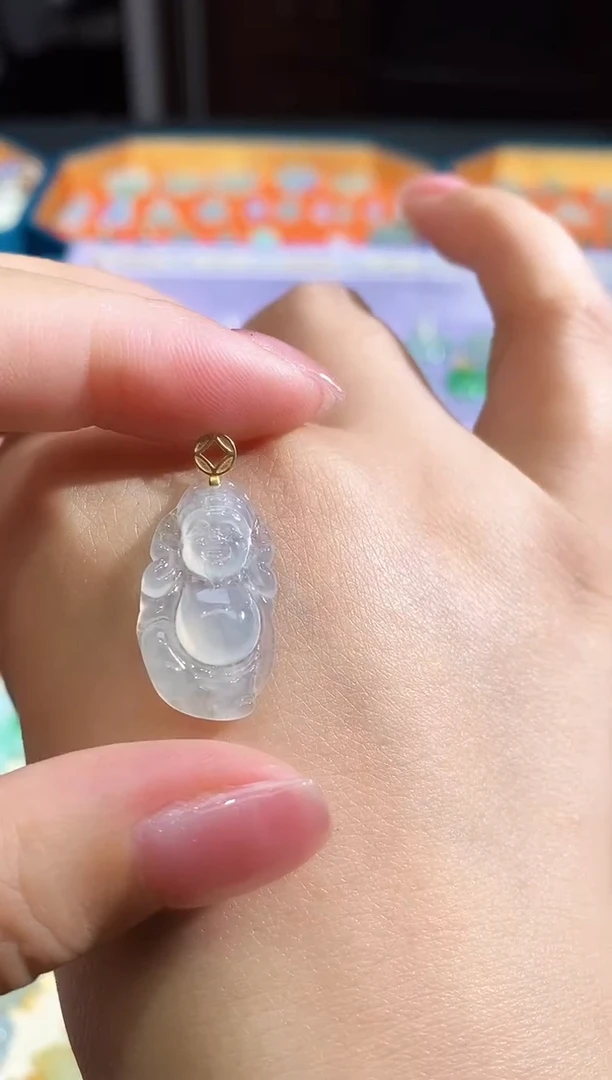 翡翠18K金镶嵌颈饰250604053