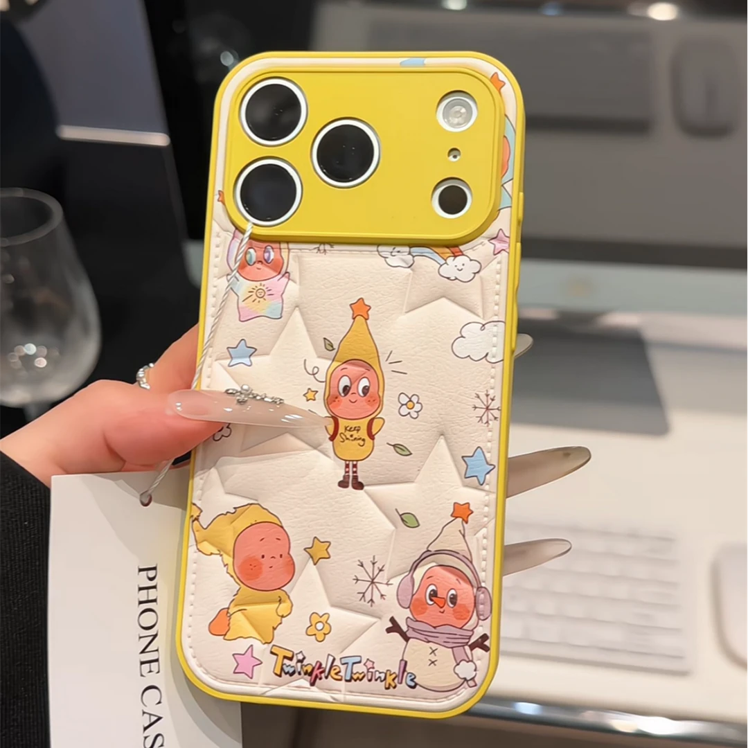 卡通星星人适用苹果17p手机壳16pm肤感五角星防摔华为M70小米