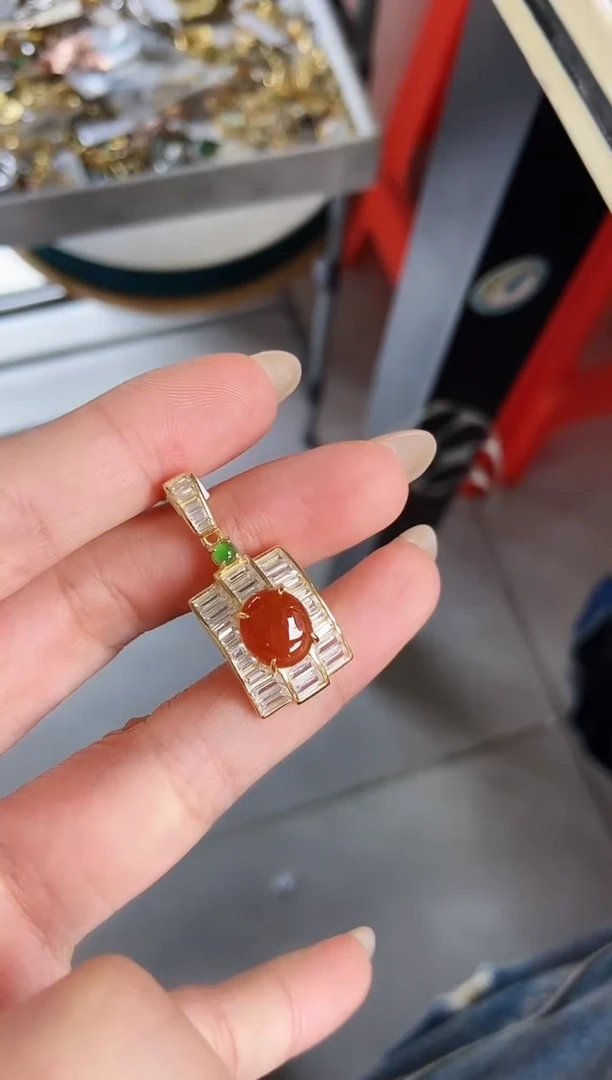 颈饰银S925镶嵌翡翠21
