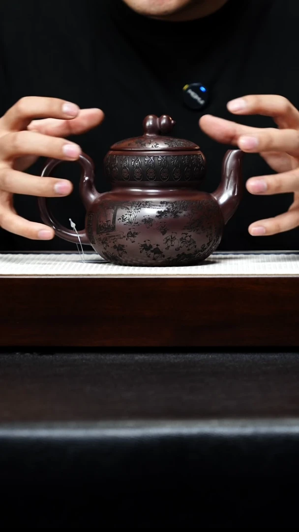 茶壶紫砂宜兴紫砂 葫芦 石红 李恒阳h523