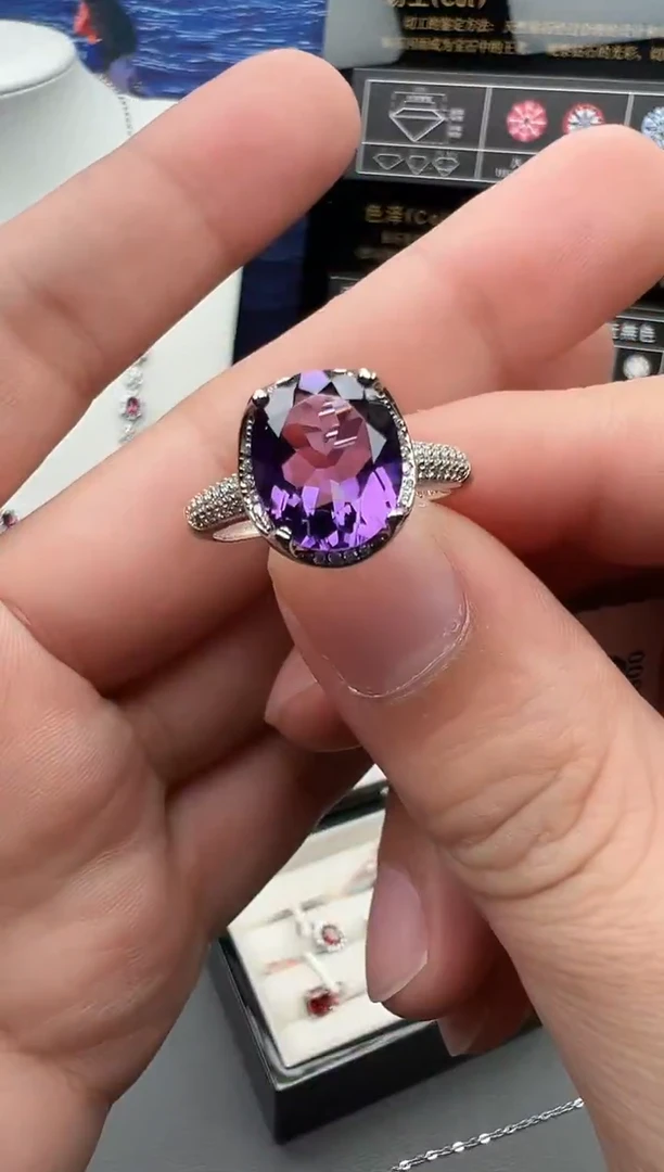 银S925镶嵌戒指水晶17
