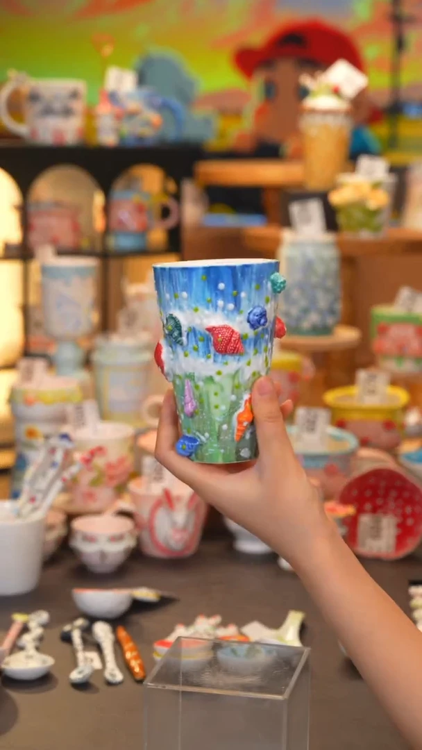 杯子604景德镇陶瓷手工手绘高温釉下彩CY